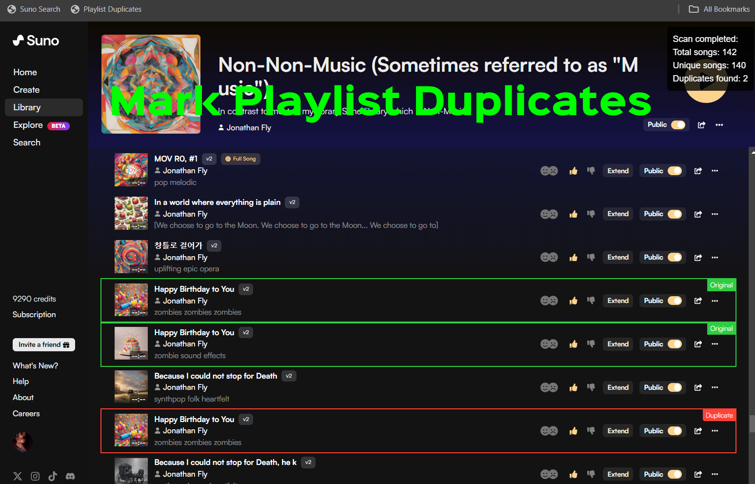 Mark Playlist Duplicates